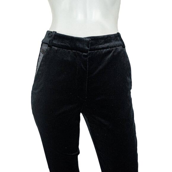 The KOOPLES Women's Black Velvet ankle Trouser Pants Size 32 - Picture 9 of 11
